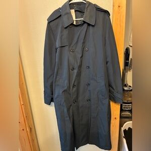 Londontowne Vintage Navy‎ Blue Double Breasted Trench Coat 90s Sz 42 Long